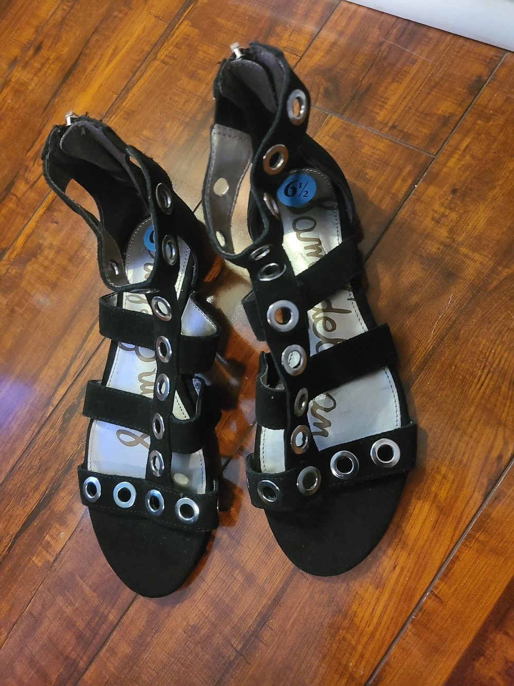 Sam Edelman Black Grommet Gladiator Sandals - 6½